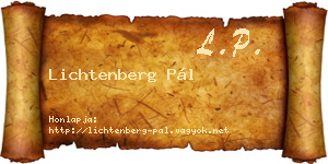 Lichtenberg Pál névjegykártya