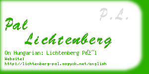 pal lichtenberg business card